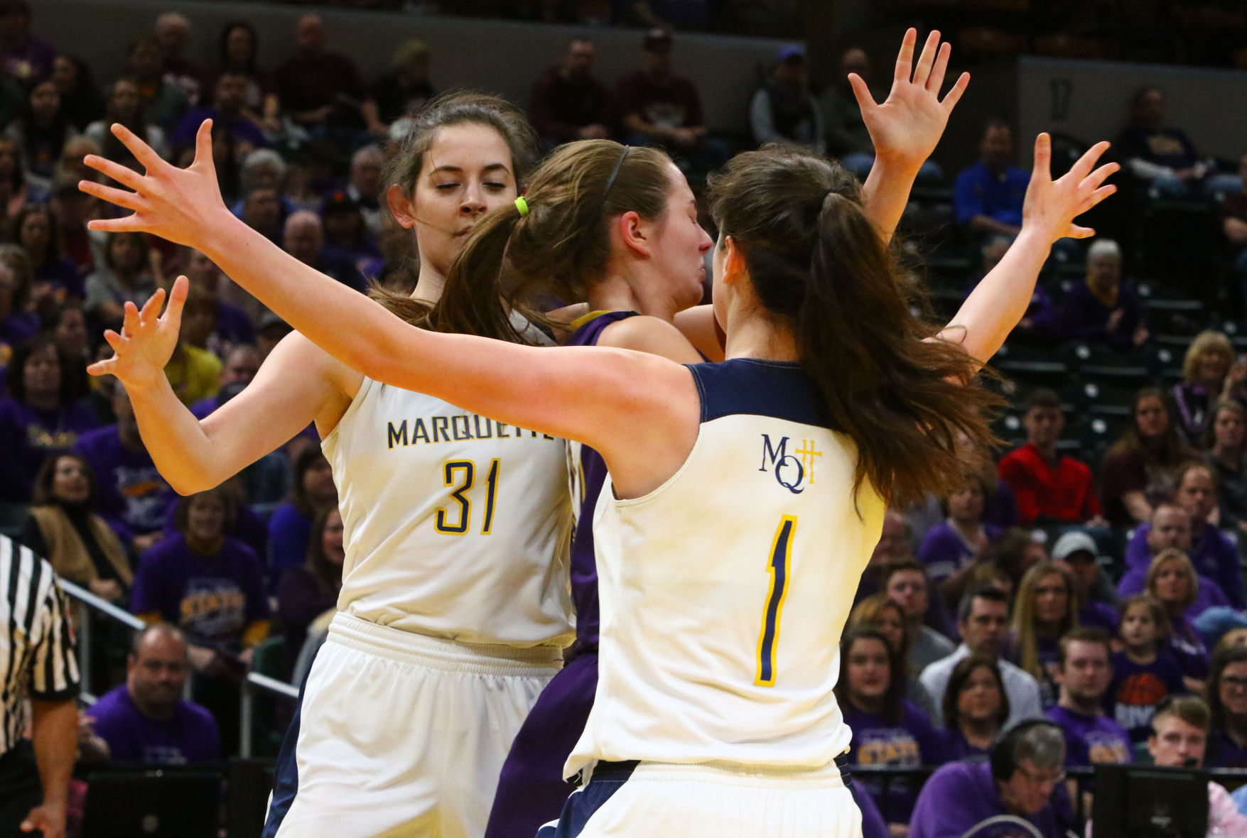 Gallery: Girls Basketball State Finals: Marquette Catholic vs. Vincennes Rivet